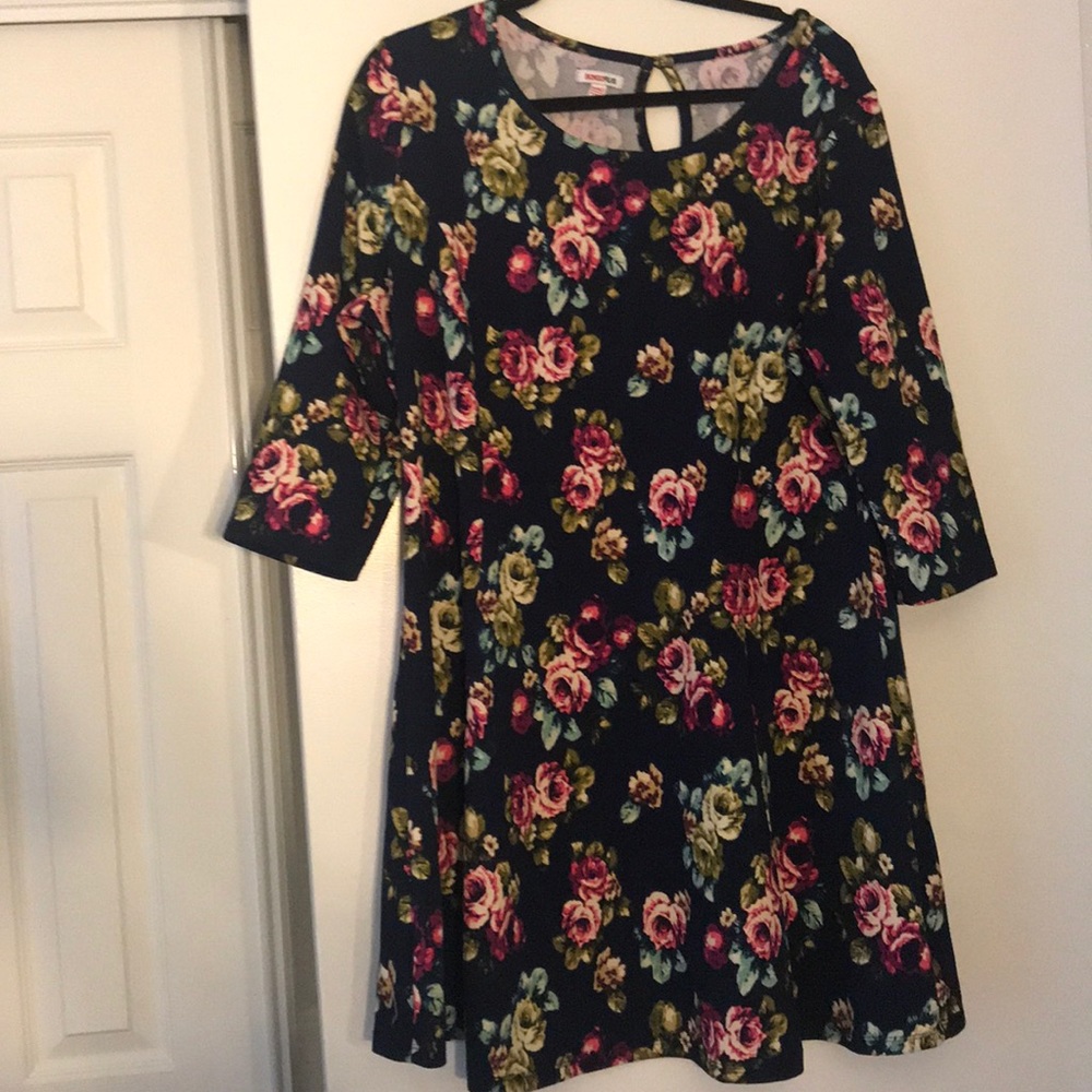 3/4 Sleeve Floral Dress